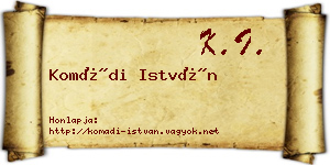 Komádi István névjegykártya